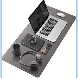 YSAGi Dual-Sided Leather Desk Mat 31.5” x 15.7” Dark Gray